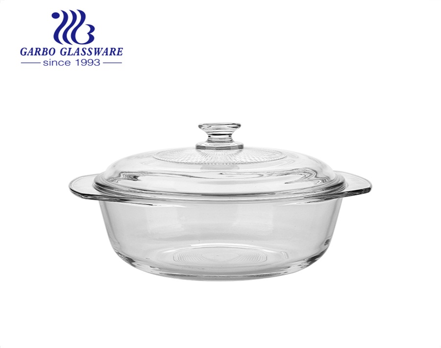  ZYER Cazuela redonda de vidrio con tapa de vidrio cubierta para  horno, cuencos de vidrio para microondas de fácil agarre con tapa de vidrio  (1L) : Hogar y Cocina