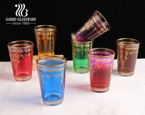 Tasses à thé en verre coloré de style marocain de 6 oz verres à thé en