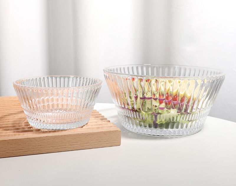 China China Supplied New Design 7PCS Glass Salad Bowls Set with Engraved Design factory