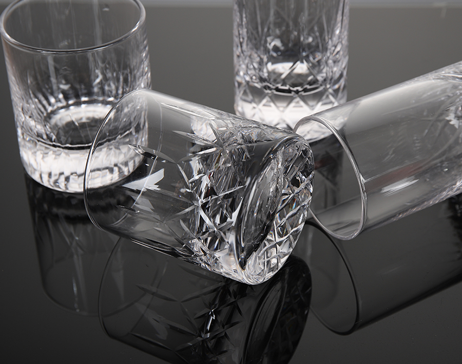 crystal clear heavy base high quality whiskey glass MOQ 3000pcs