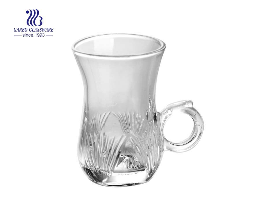 Chic 6pcs Double Wall Glass Tea Cups with Handle