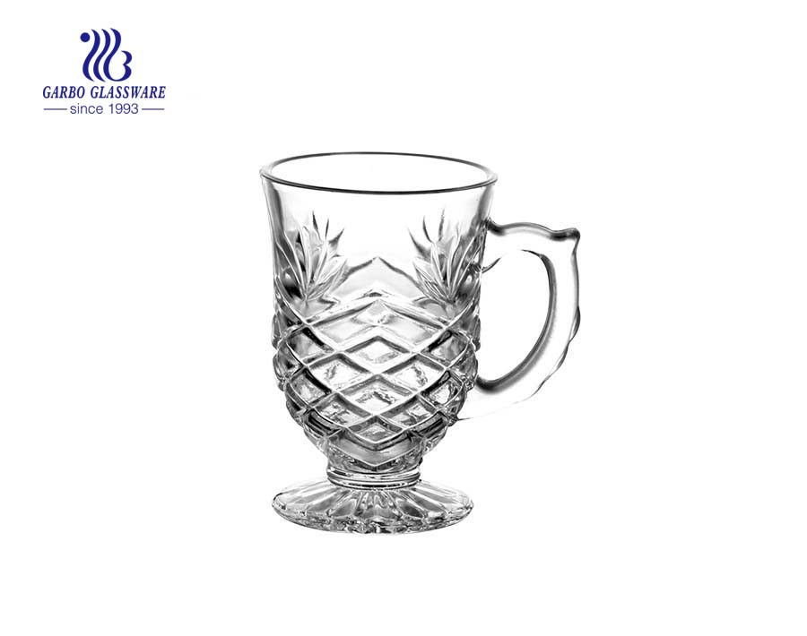 Export turkish glass tea cup with handle