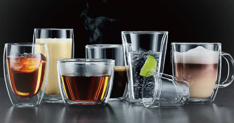  HSHKONG Taza de cristal inferior doble para beber té de café,  vaso de chupito de café y cuchara de vidrio doble : Hogar y Cocina
