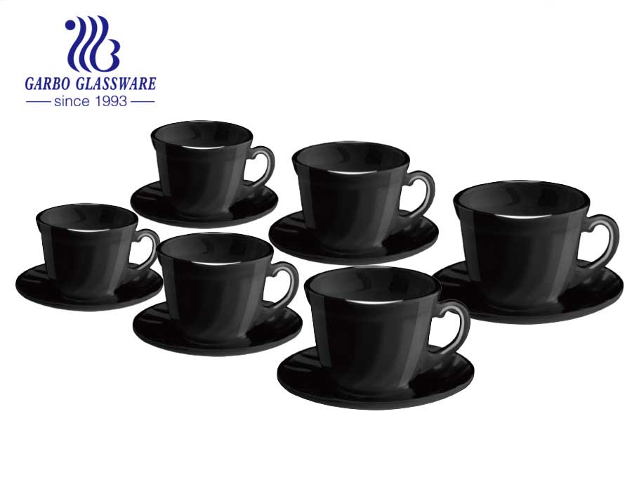 Tazas de café de cristal (x6) con soporte de metal negro COFFEE CLUB