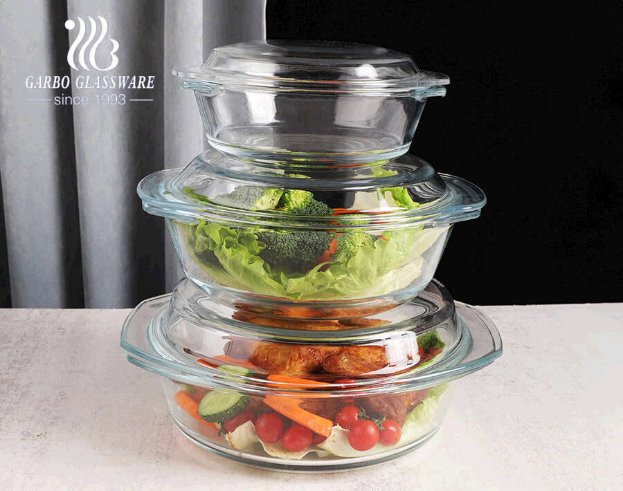 High Borosilicate Tempered Glass Food Storage Container With