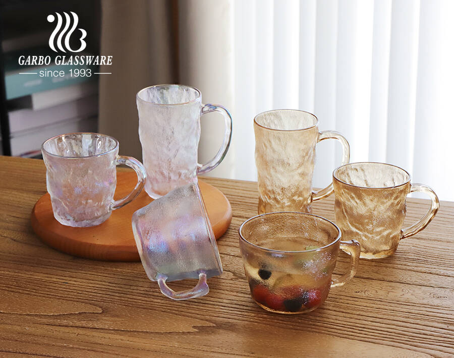 Gold Rim Glassware 350ml Clear Borosilicate Glass Coffee and Tea