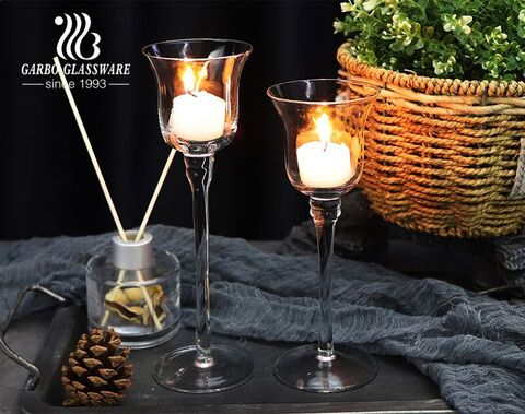 The variety of glass candle holders