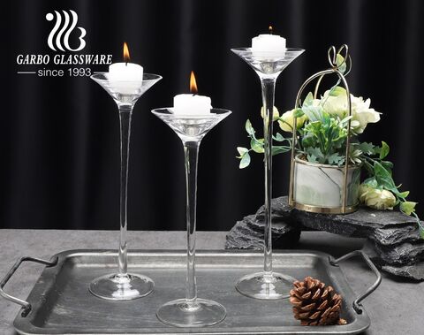 The variety of glass candle holders