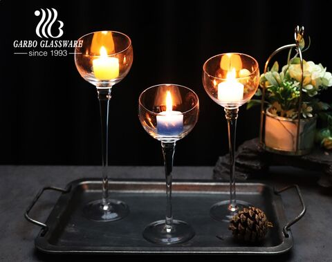 The variety of glass candle holders