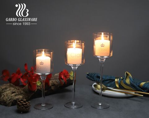 The variety of glass candle holders