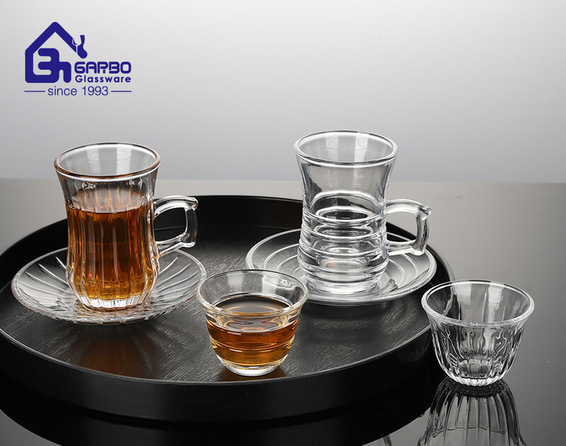 Luxury tea glass cup and saucer set for Arab and Dubai market