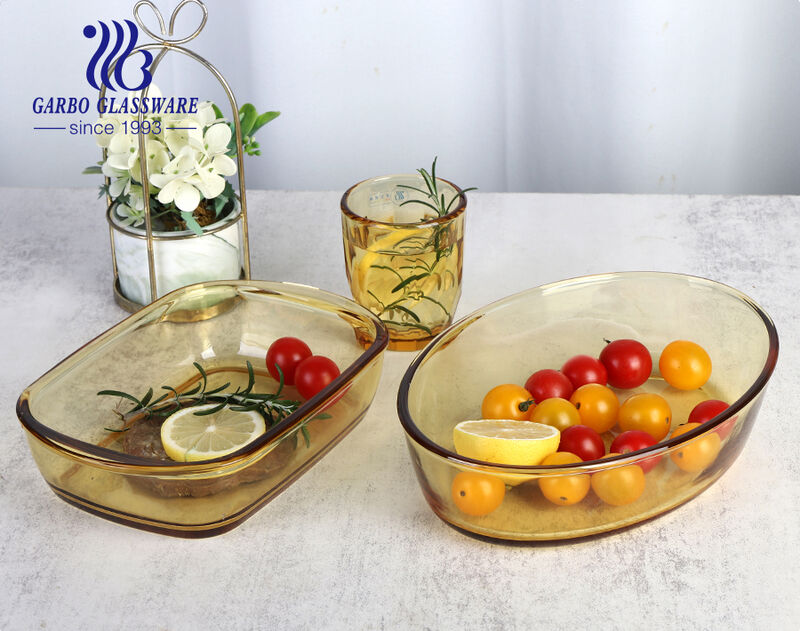 Premium Amber Color High Borosilicate Glass Baking Dishes