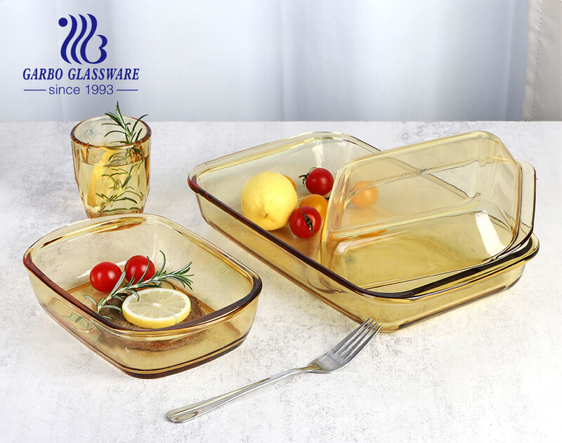 Premium Amber Color High Borosilicate Glass Baking Dishes