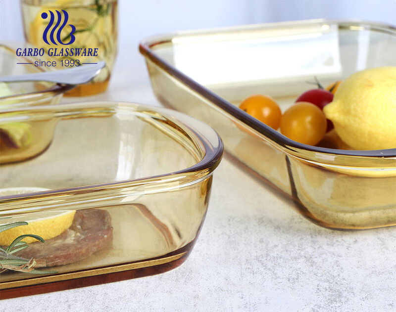 Premium Amber Color High Borosilicate Glass Baking Dishes