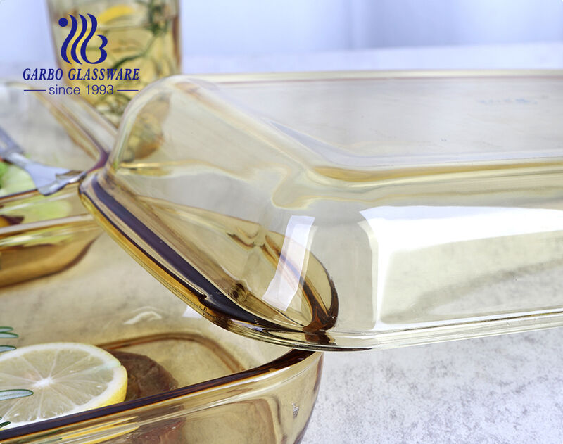 Premium Amber Color High Borosilicate Glass Baking Dishes