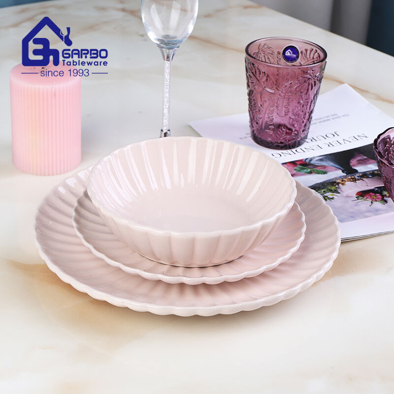 Luxurious Irregular Opal Glass Tableware Set with Exquisite Decal Decor