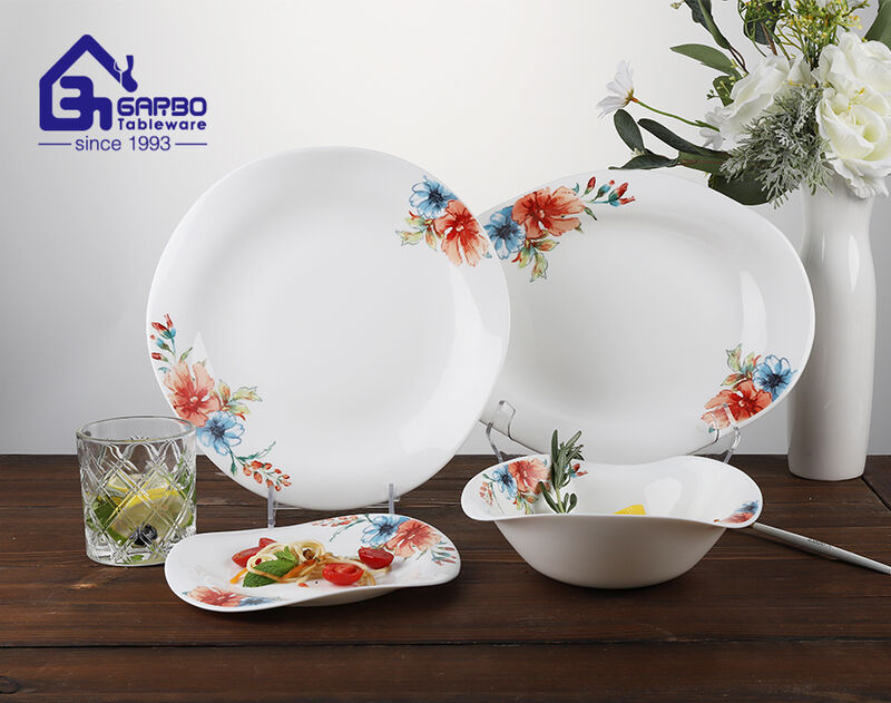 Flower decals new arrival factory wholesaler for opal glass dinner set