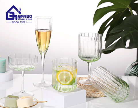 200ml 300ml factory price green hand-made wine glass series