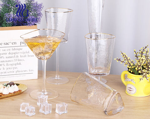 Triangle shape handmade wine glass stemware for wholesale