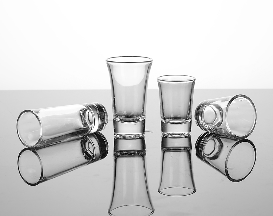 Luxury and high white shot glass cup for vodka and tequila