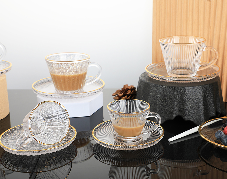 New trends tea glass and saucer set in 2025