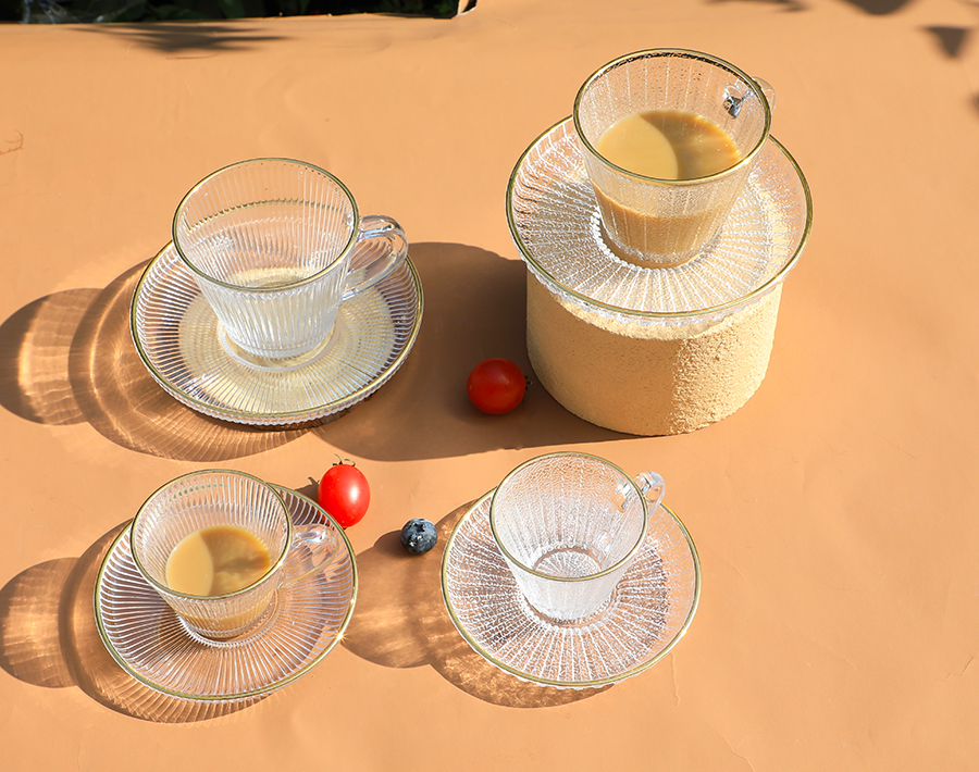 New trends tea glass and saucer set in 2025