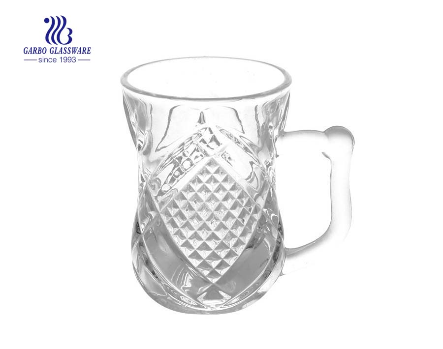 75ml small tea glass with handle Factory