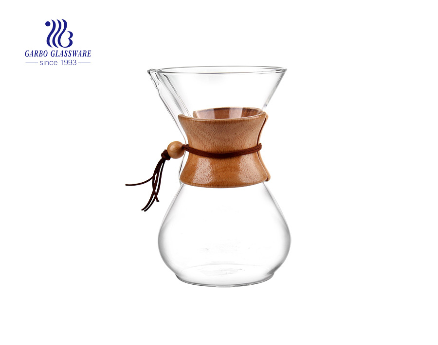 Borosilicate Glass Pyrex Pour Over Coffee Maker Pot with Stainless