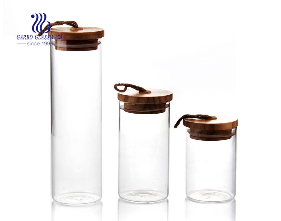 Glasvorratsbehältern, Set Borosilikatglas, mit stapelbaren 4 Edelstahldeckel, bleifreies luftdichten mit