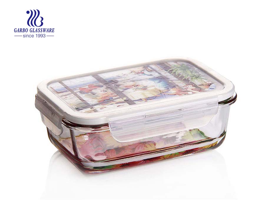 Buy Wholesale China High Borosilicate Heatproof Glass Rectangle Bento Lunch  Box Leakproof Microwave Safe Lunchboxes & Glass Airtight Food Containers at  USD 0.8