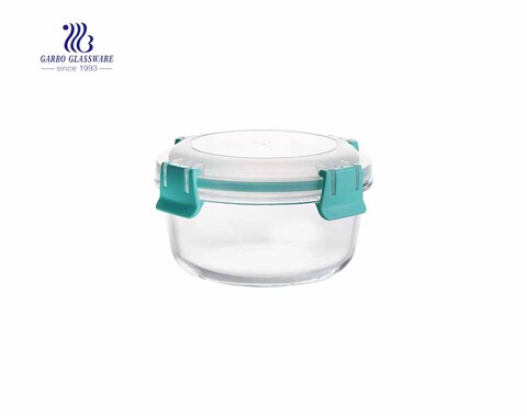 840cc Unique leakproof airtight pyrex round glass lunch box