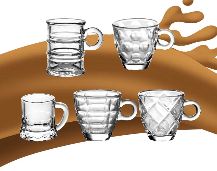 Taza de café de promoción de cristal 8cl, Tazas de café, Tazas