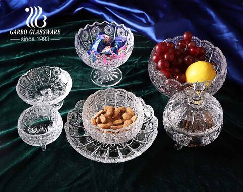 Decorative glass candy assortment in a glass bowl 45 pcs.