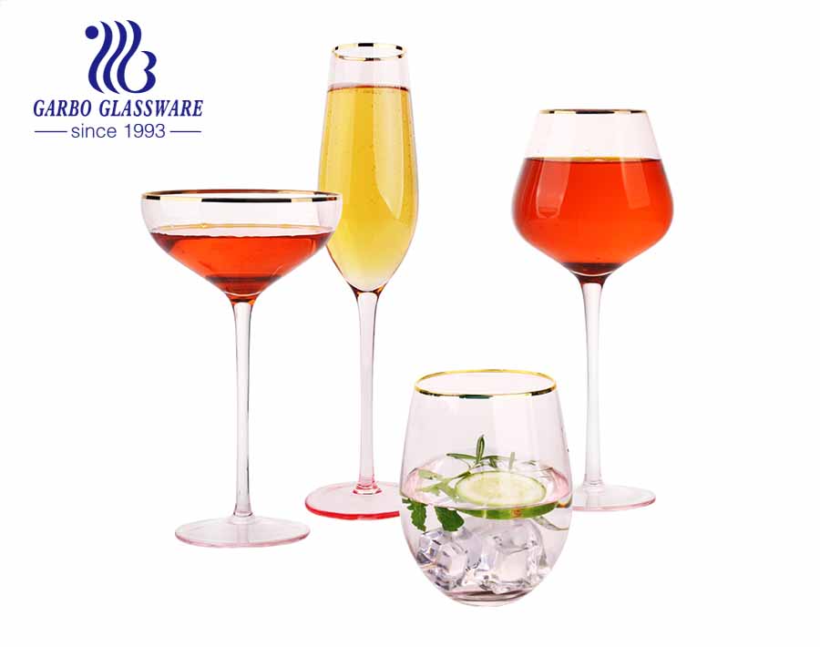 Gobelet en verre de 500 ml avec un style élégant en verre à vin en verre  blanc et clair de haute qualité en gros