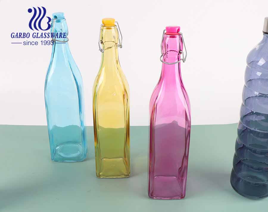 Bottiglie in Vetro Grandi con Tappo Ermetico per Acqua Vino Olio Succo  Frutta