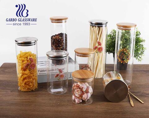 Natural Bamboo Spice Jars Large Glass Spice Jars Kitchen Jars with Airtight  Lids for Sale - China Glassware and Jar price