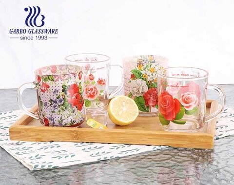 TAHZEEBwith modesty!! Beautiful crafted transparent Tea Cups or Mugs  Pack of 6 with capicity of 200 ml