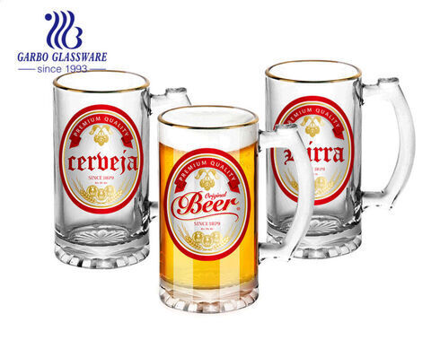 Heavy base 300ml clear cheap glass beer mugs for sale