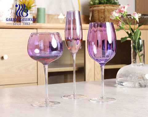 Vintage Purple Spanish Hand Blown Swirl Wine Glasses Goblets – Modig