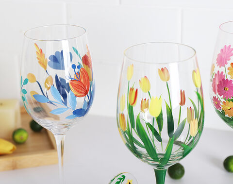 Hand Painted-gin Glasses , Celebration Glasses floral Glasses