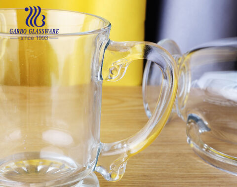 Export clear glass tea mug with handle