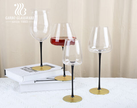 (D) Copas de vino con forma de tulipán de cristal con sistema de 4 piezas,  cristalería de estilo moderno