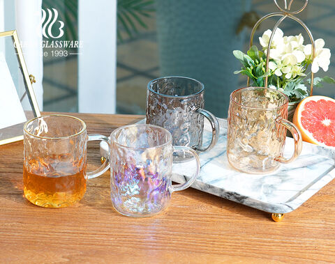 Porcellana Tazze da tè in vetro borosilicato leggero di colore