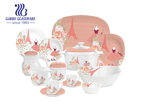 Wholesale price custom luxury Tableware Bowl Ceramic Tableware Plates 58pcs  Set Wedding dinner plates