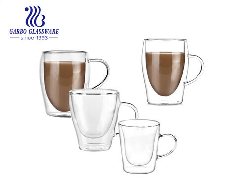 Usine de tasses à café à double paroi en verre borosilicaté transparent de  petite taille 100 ml-250 ml