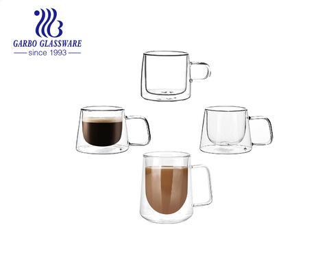 Set de 2 tazas para café y té de cristal