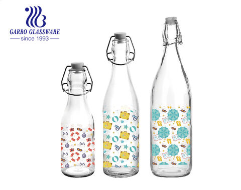 Bottiglia vetro con chiusura ermetica 1lt - Colorata