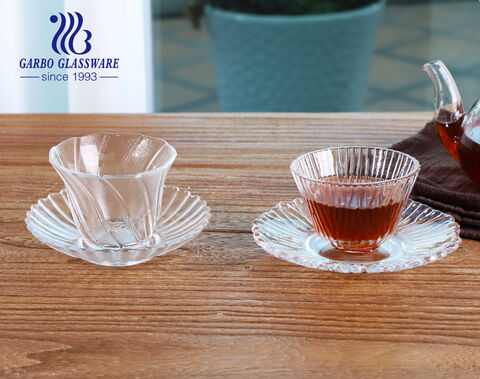 Tazas de café de cristal de color café, 6 piezas, 100ml, vasos