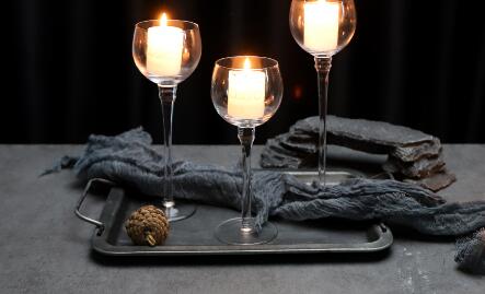 The variety of glass candle holders