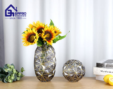 Large size spraying color glass flower vase for decor decor wholesale china